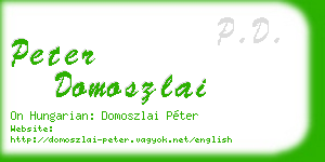 peter domoszlai business card