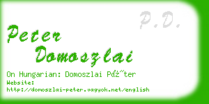 peter domoszlai business card